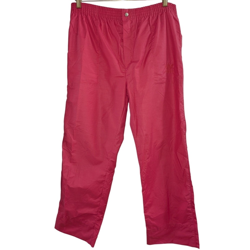 Vtg 80s 90s Adidas Track Pants Large Pink Straight Leg Firebird Original Retro